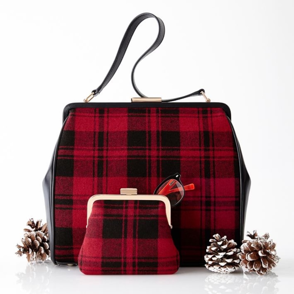 Mark and Graham Framed Plaid Handbag